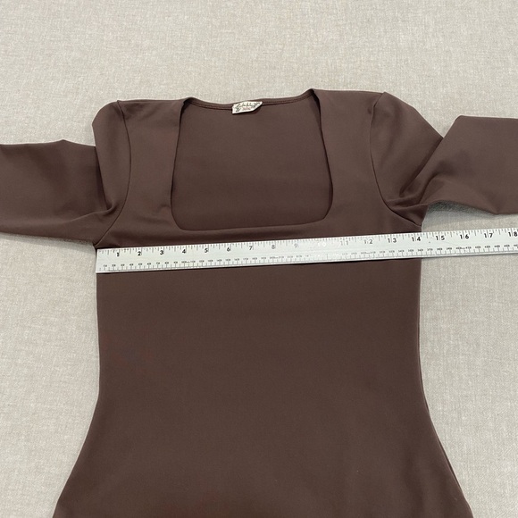 Free People intimately Truth or Square Bodysuit Small Brown Long sleeve Thong - Picture 9 of 12